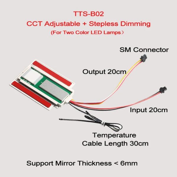 Multifunctional Mirror LED Touch Lights Sensor Single Color bathroom mirror Touch Dimmer Switches - 图片 2